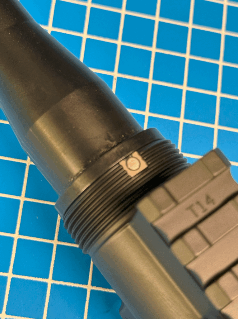 Adaptor slid into upper slot and ready for the barrel nut