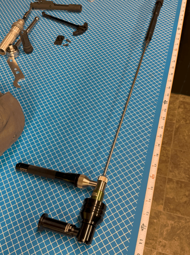 Bore scope used to check the position of the gas block in the barrel to make sure its lined up